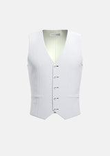 White Linen Vest - SARTORO