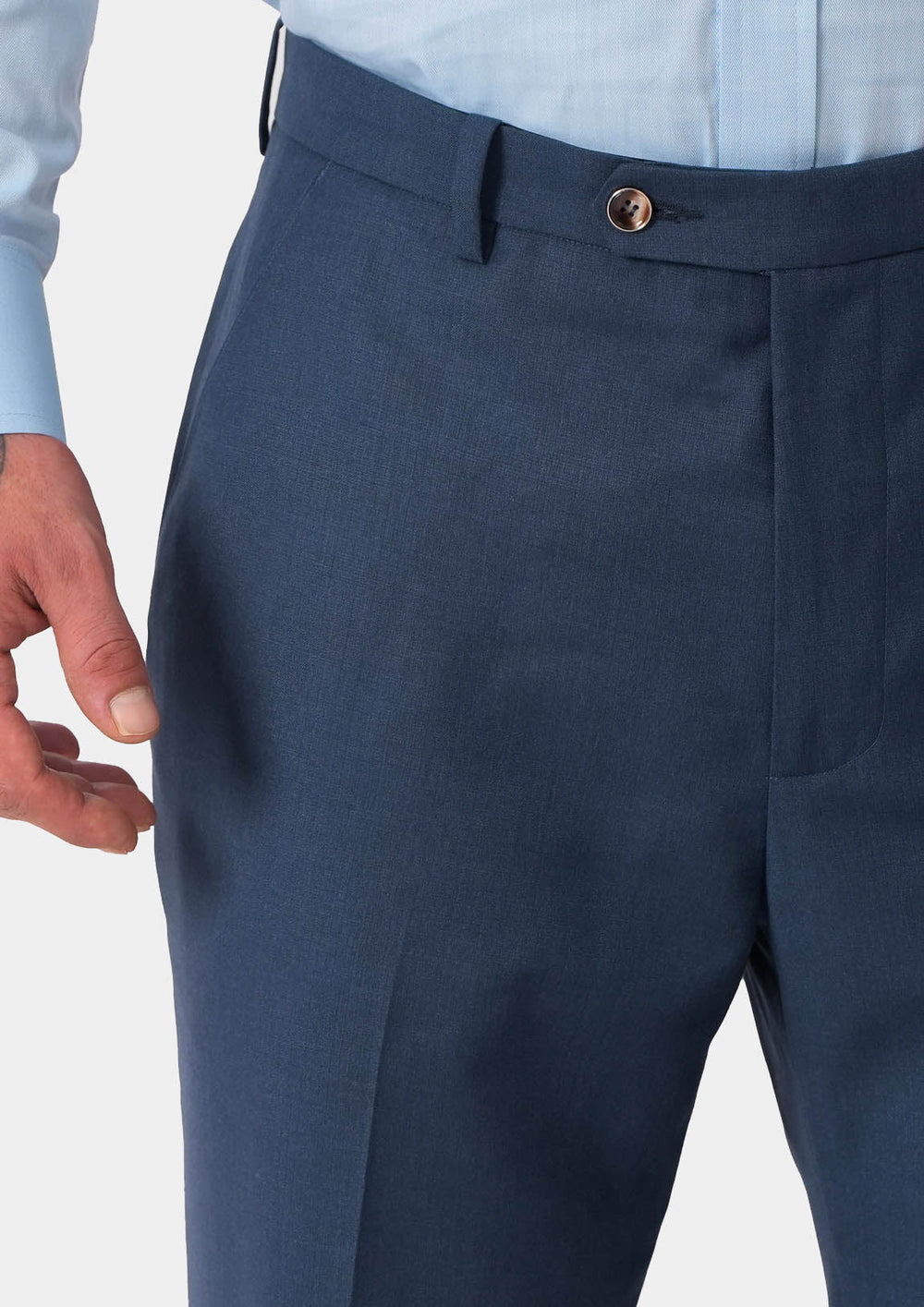 Yale Blue Crosshatch Pants - SARTORO