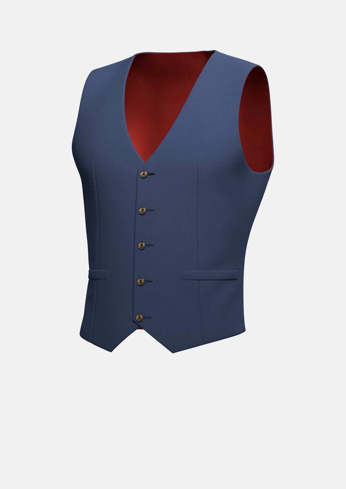 Yale Blue Crosshatch Vest - SARTORO
