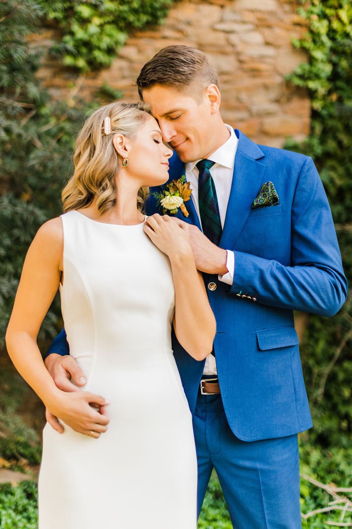 bride and groom sharing a moment together after the wedding ceremony