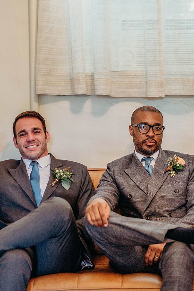 bride and groom sharing a moment together after the wedding ceremony